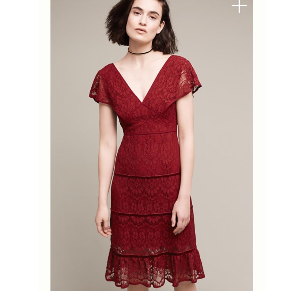 SOLD NWT anthro clarinda ruffle dress - Picture 1 of 6